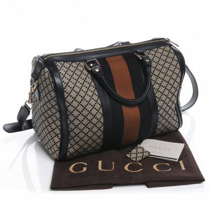 Gucci Diamante Vintage Web Medium Boston Black 4 of 7
