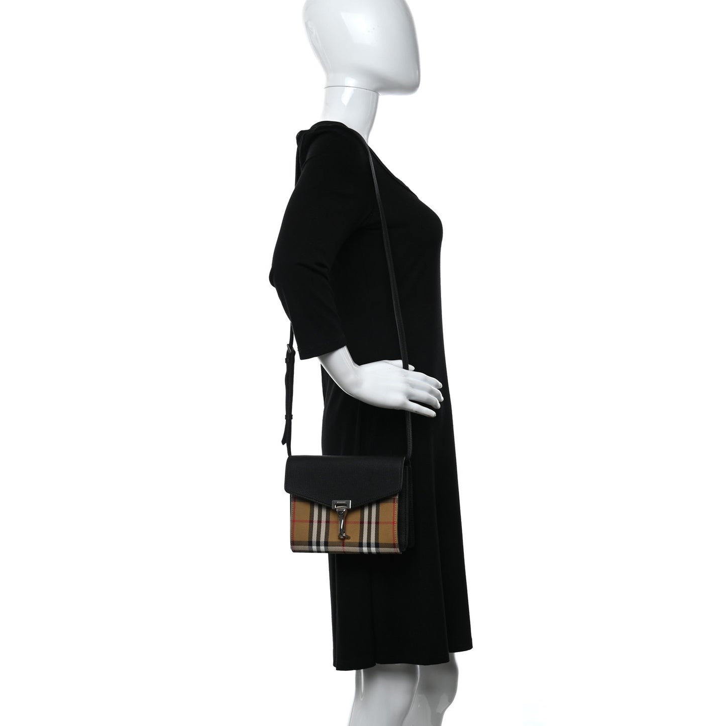 Derby Calfskin House Check Mini Macken Crossbody Bag Black