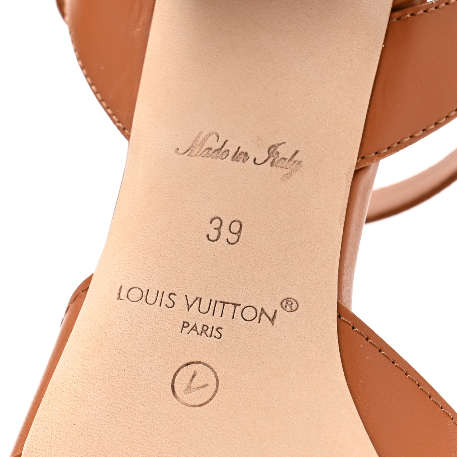 Louis Vuitton Calfskin LV Isola Sandals 39 Cognac 7 of 9