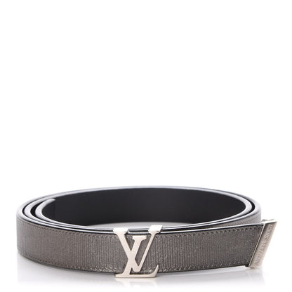 Louis Vuitton Calfskin Embossed 20MM LV Initiales Belt 80 32 Silver 1 of 9