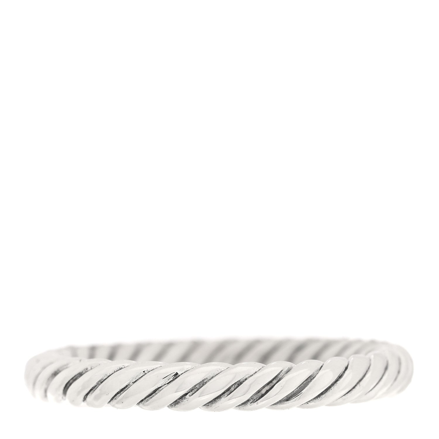 David Yurman Sterling Silver Diamond Petite Pave Band Ring 58 8.25 3 of 4