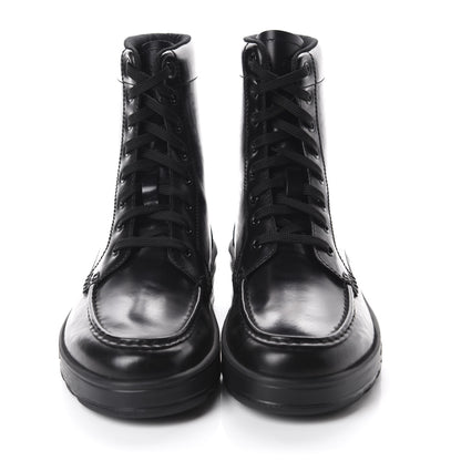 Fendi Calfskin FF Logo Ankle Biker Boots 39 Asfalto Black 2 of 11