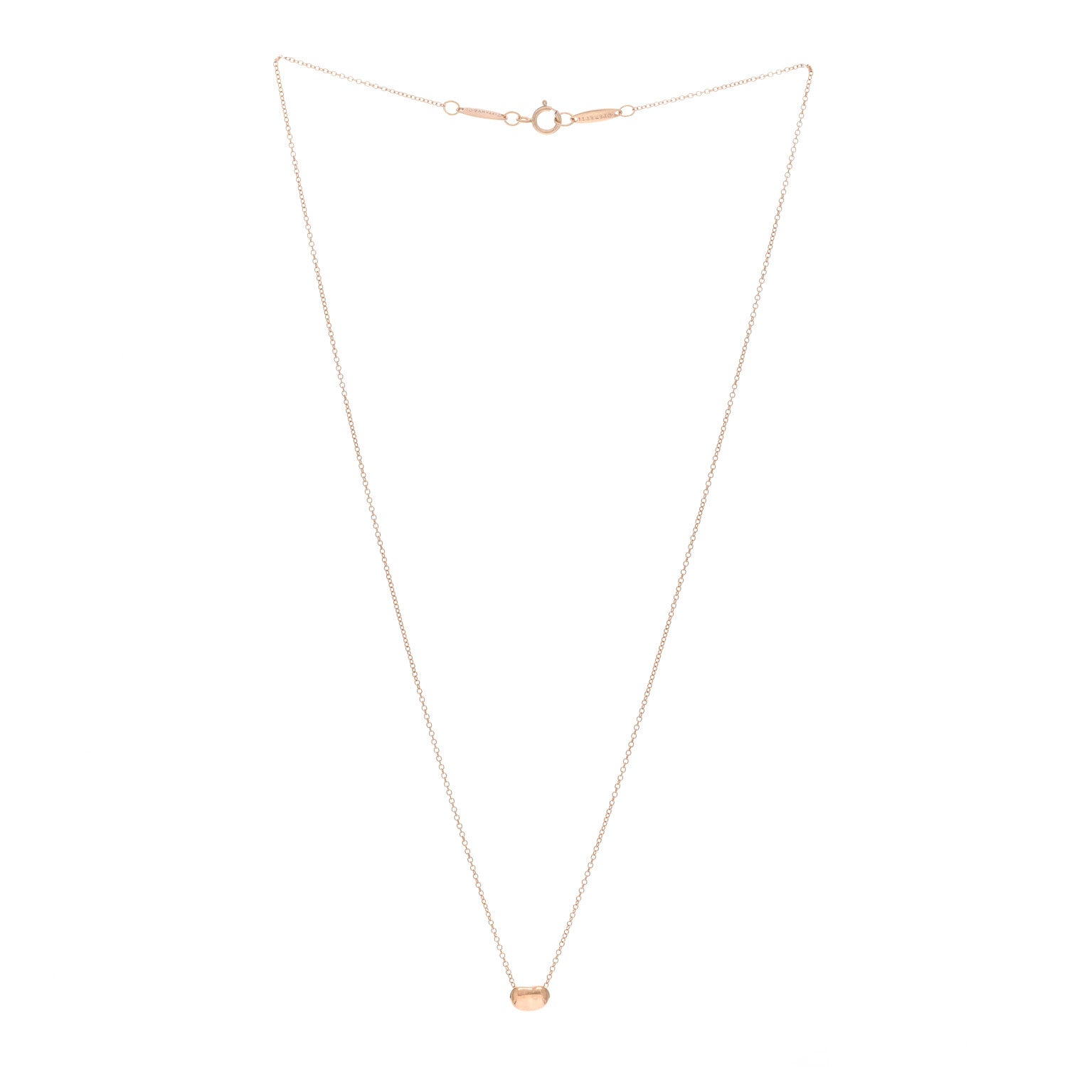 Tiffany 18K Rose Gold 6.5mm Elsa Peretti Bean Pendant Necklace 3 of 5