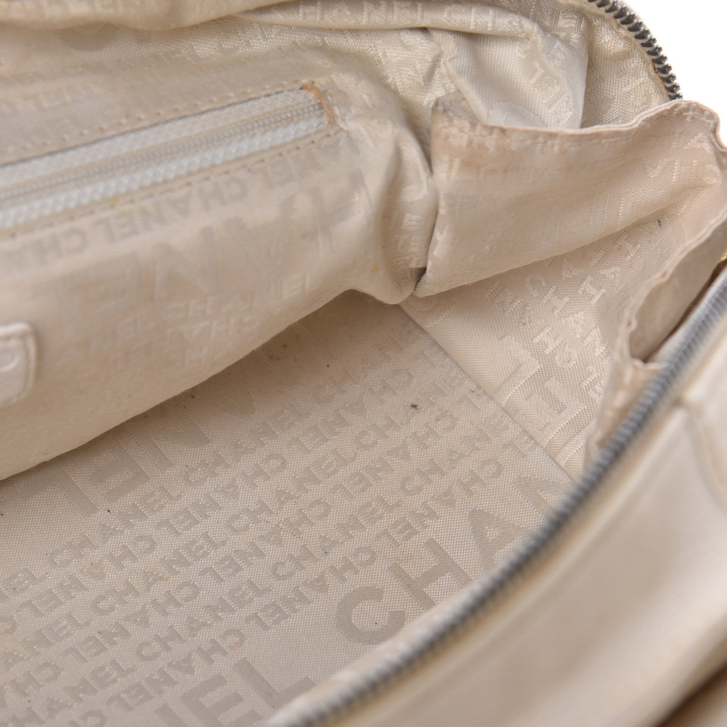 Caviar Square Stitched Large Tote White