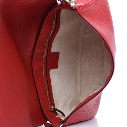 Gucci Pebbled Calfskin Medium Soho Flap Crossbody Vibrant Red 5 of 10