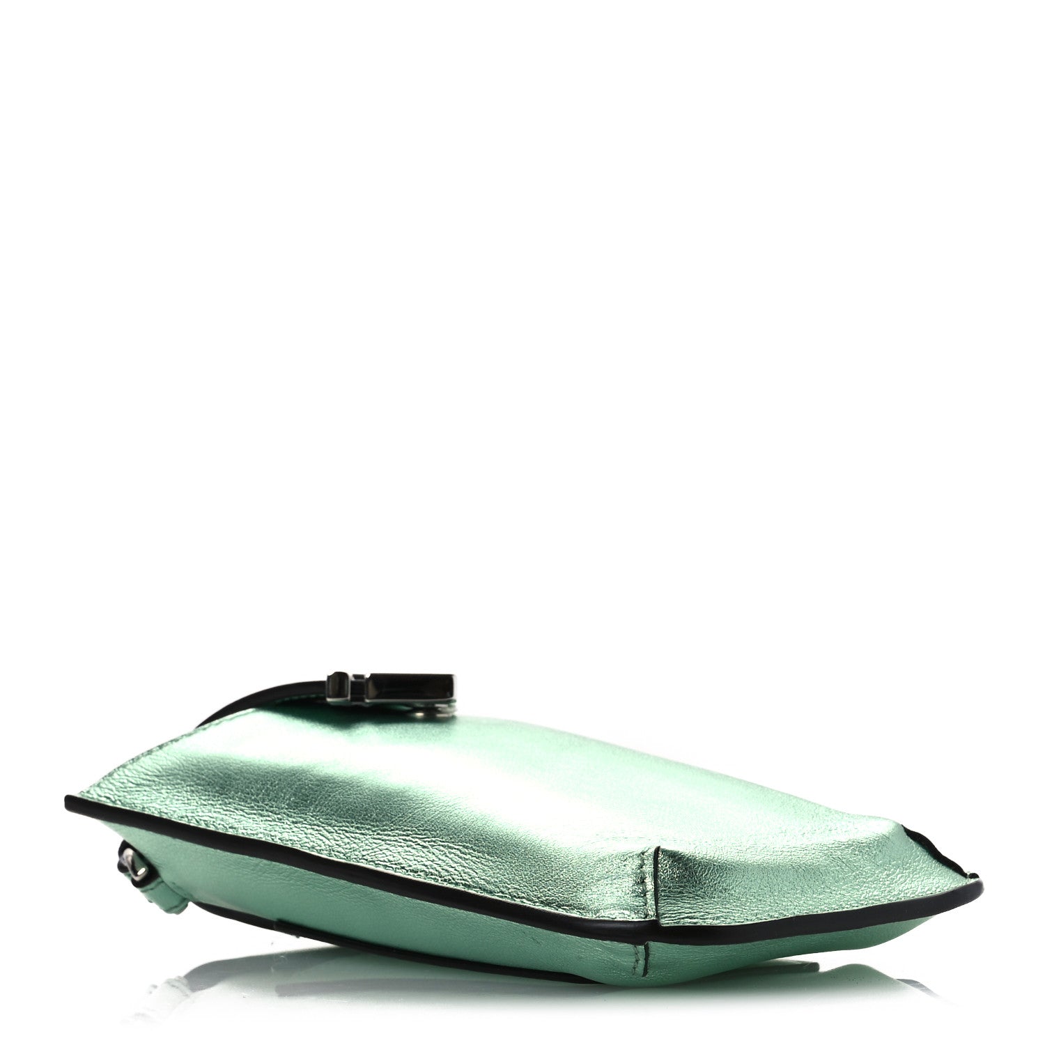 Fendi Vitello Laminato FF Diamonds Phone Pouch Verde Chiaro 4 of 12