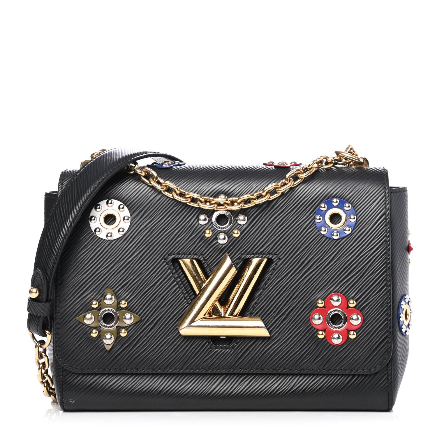 Louis Vuitton Epi Mechanical Flowers Twist Shoulder Bag MM Black 1 of 4