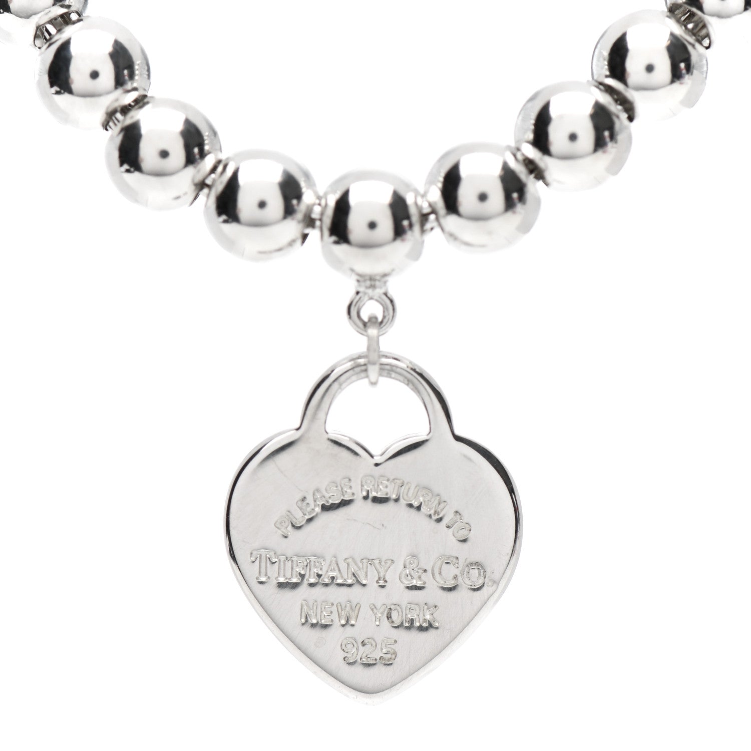 Tiffany Sterling Silver 4mm Return to Tiffany Heart Tag Bead Bracelet 3 of 6