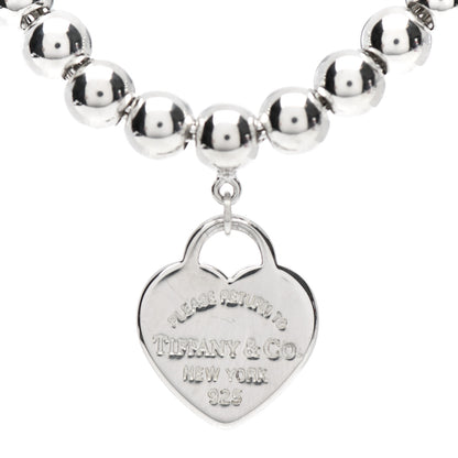 Tiffany Sterling Silver 4mm Return to Tiffany Heart Tag Bead Bracelet 3 of 6