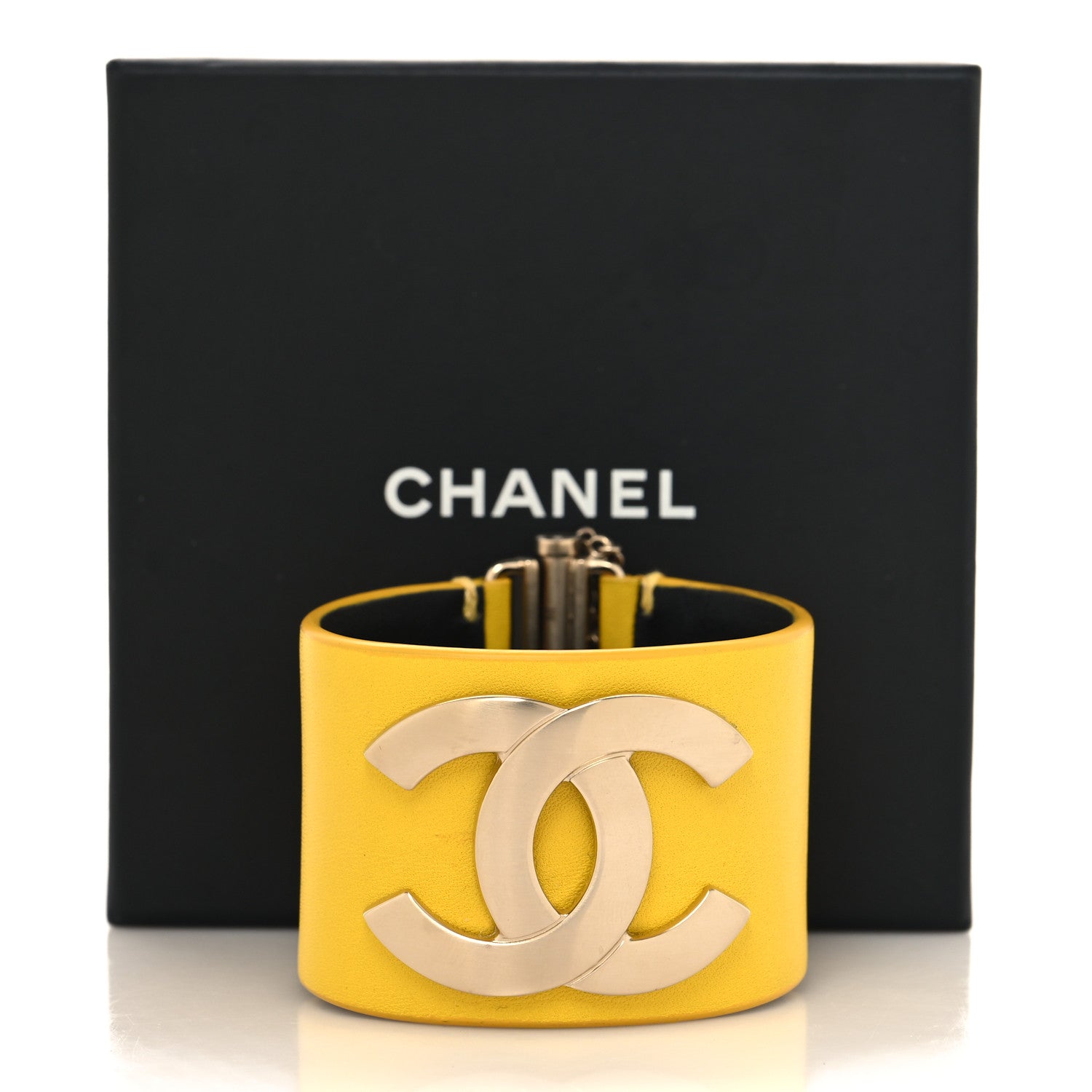Chanel Calfskin CC Wide Cuff M Yellow 5 of 5