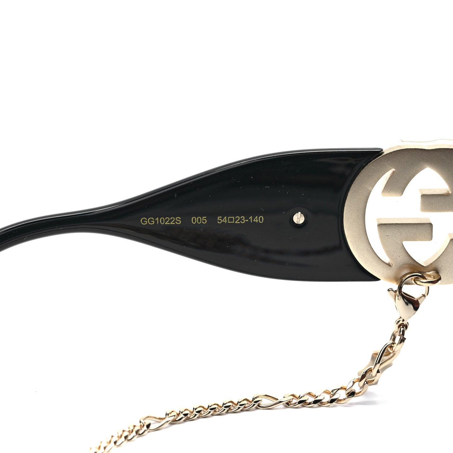 Acetate Square Frame Chain Sunglasses GG1022S Black