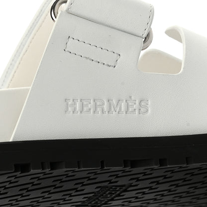 Hermes Calfskin Womens Chypre Sandals 40 White 9 of 10