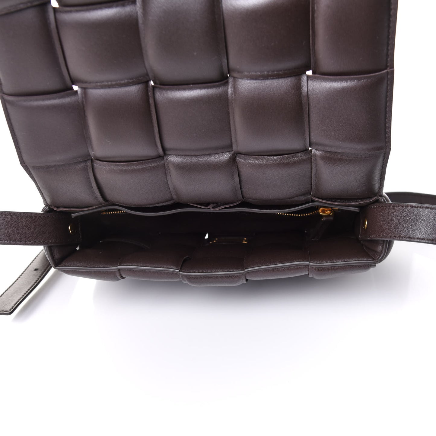 Nappa Maxi Intreccio Padded Cassette Crossbody Bag Fondente
