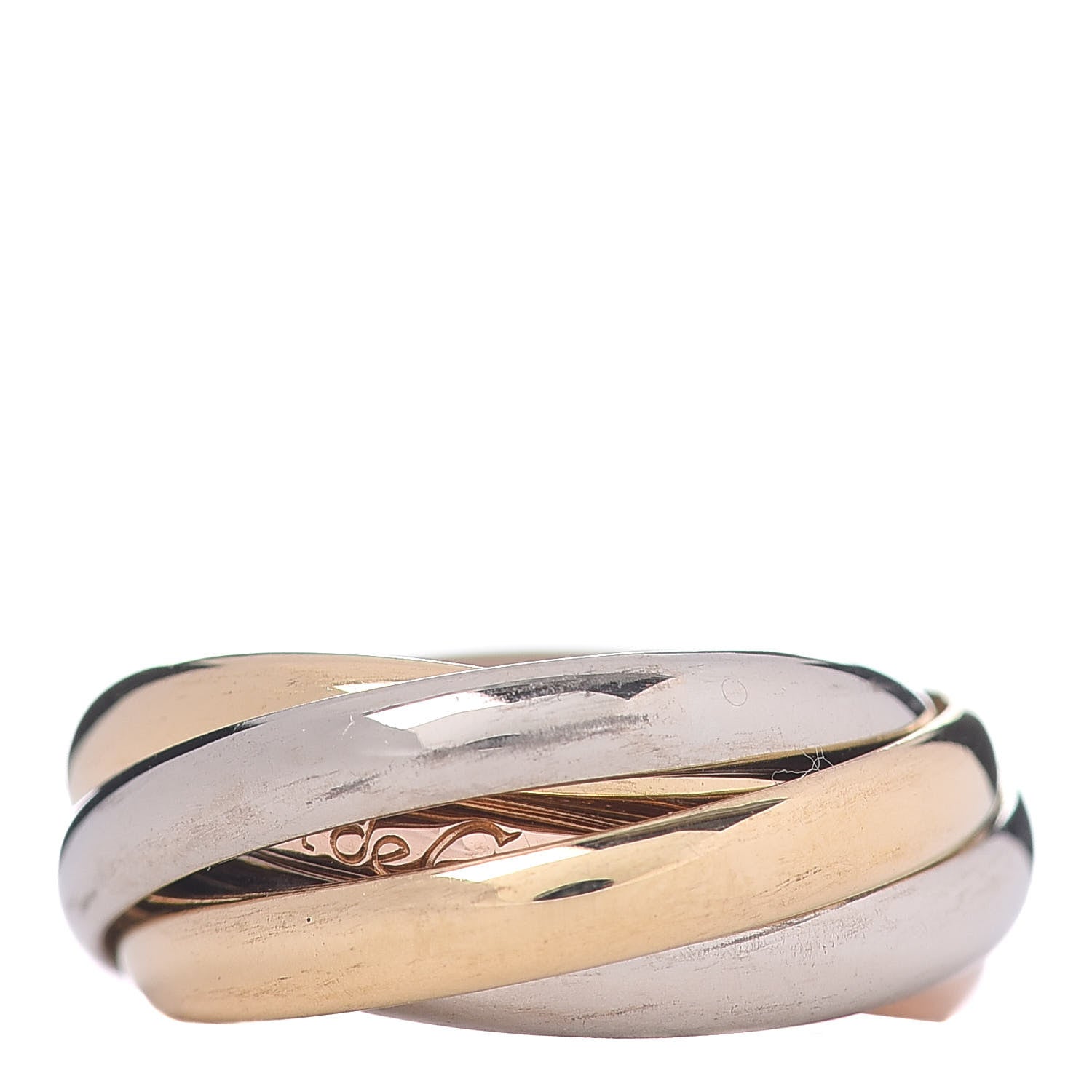 Cartier 18K Pink Yellow White Gold Five Band Les Must De Trinity Ring 50 5.25 3 of 4
