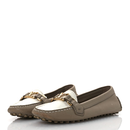 Louis Vuitton Calfskin Oxford Loafers 37.5 Beige White 4 of 17