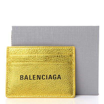 Balenciaga Metallic Goatskin Logo Everyday Multi Card Case Oro Black 6 of 6