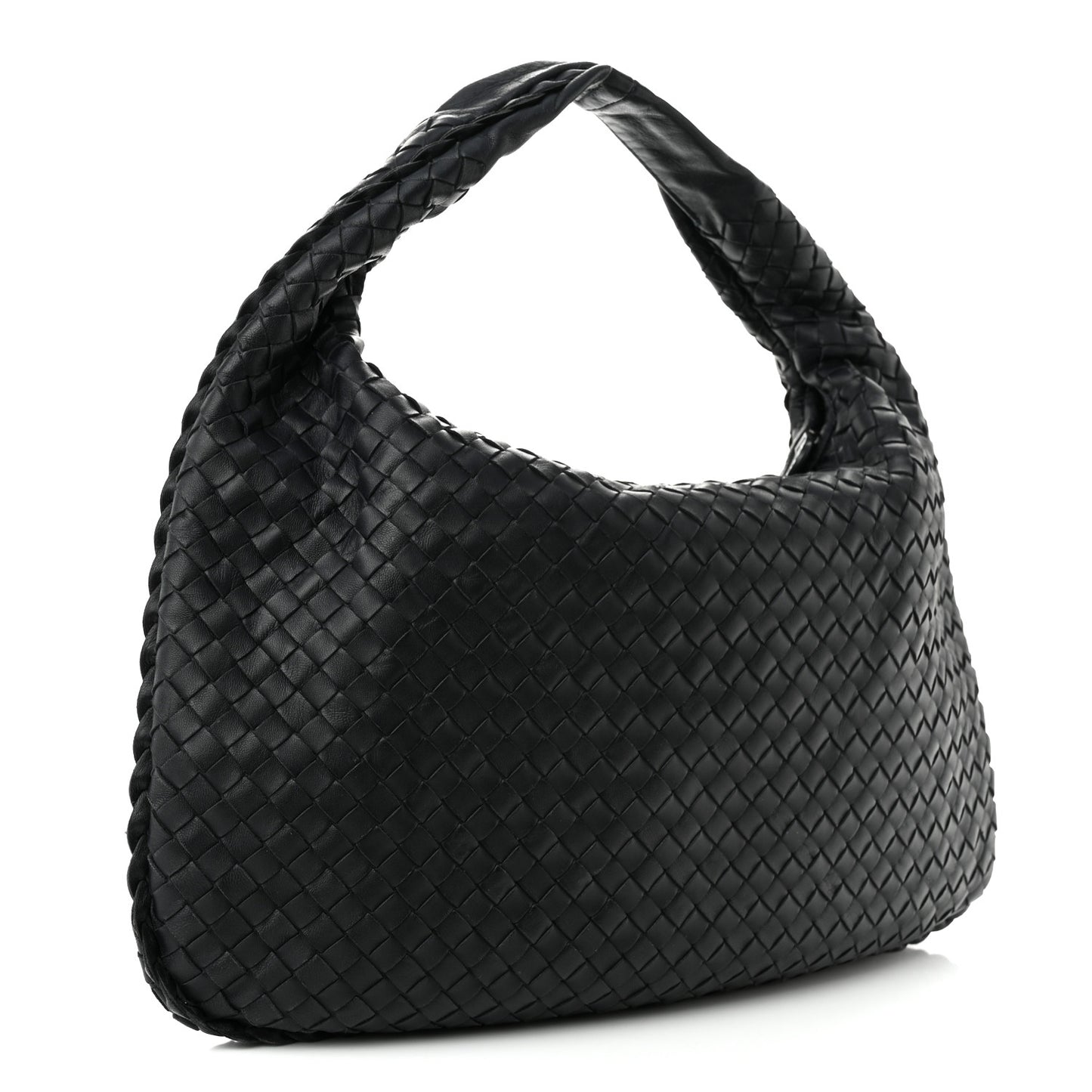 Nappa Intrecciato Veneta Hobo Black