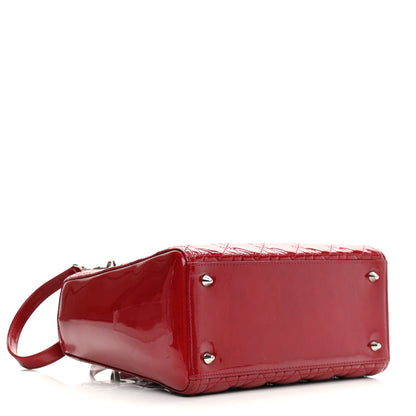 Christian Dior Patent Cannage Medium Lady Dior Red 4 of 10