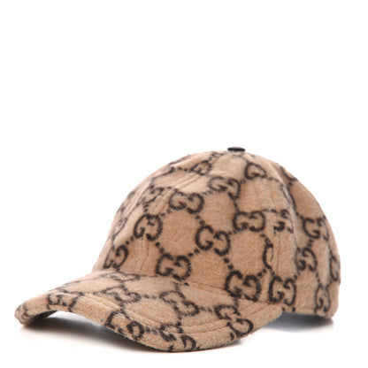 Gucci Covered Wool GG Monogram Baseball Hat S Beige Ebony 1 of 6