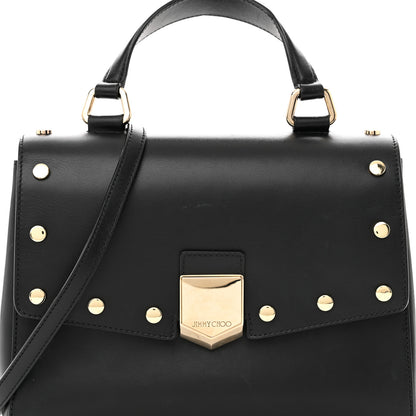 Jimmy Choo Smooth Calfskin Studded Lockett Shoulder Bag Black 7 of 11