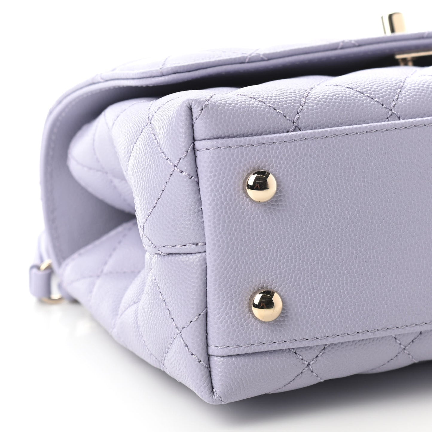 Caviar Quilted Mini Coco Handle Flap Light Purple