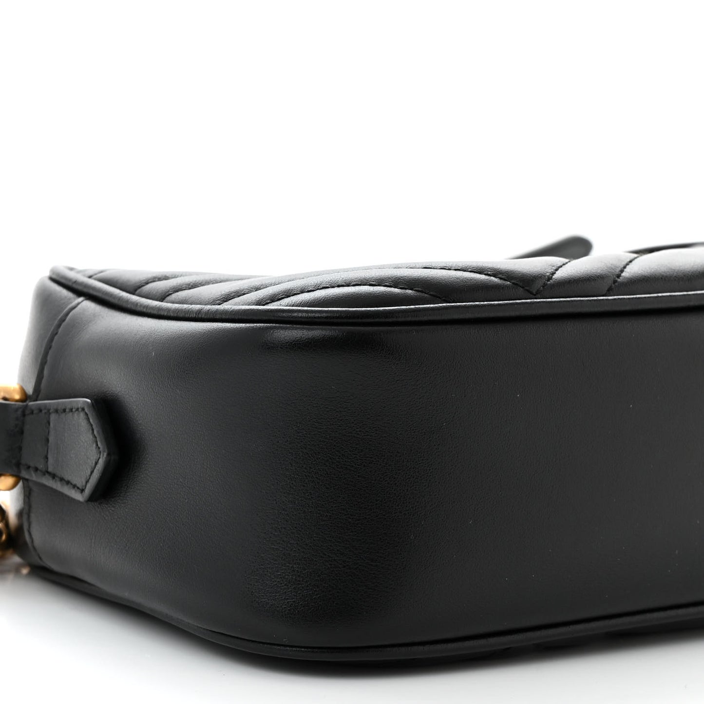 Calfskin Matelasse Small GG Marmont Chain Shoulder Bag Black