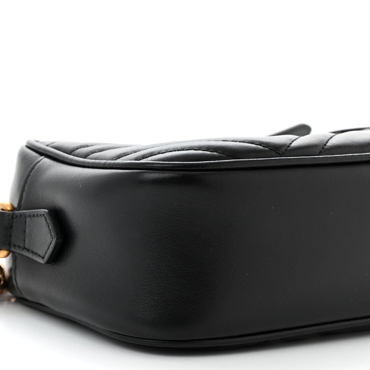 Gucci Calfskin Matelasse Small GG Marmont Chain Shoulder Bag Black 9 of 11