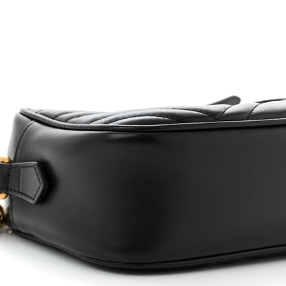 Gucci Calfskin Matelasse Small GG Marmont Chain Shoulder Bag Black 9 of 11