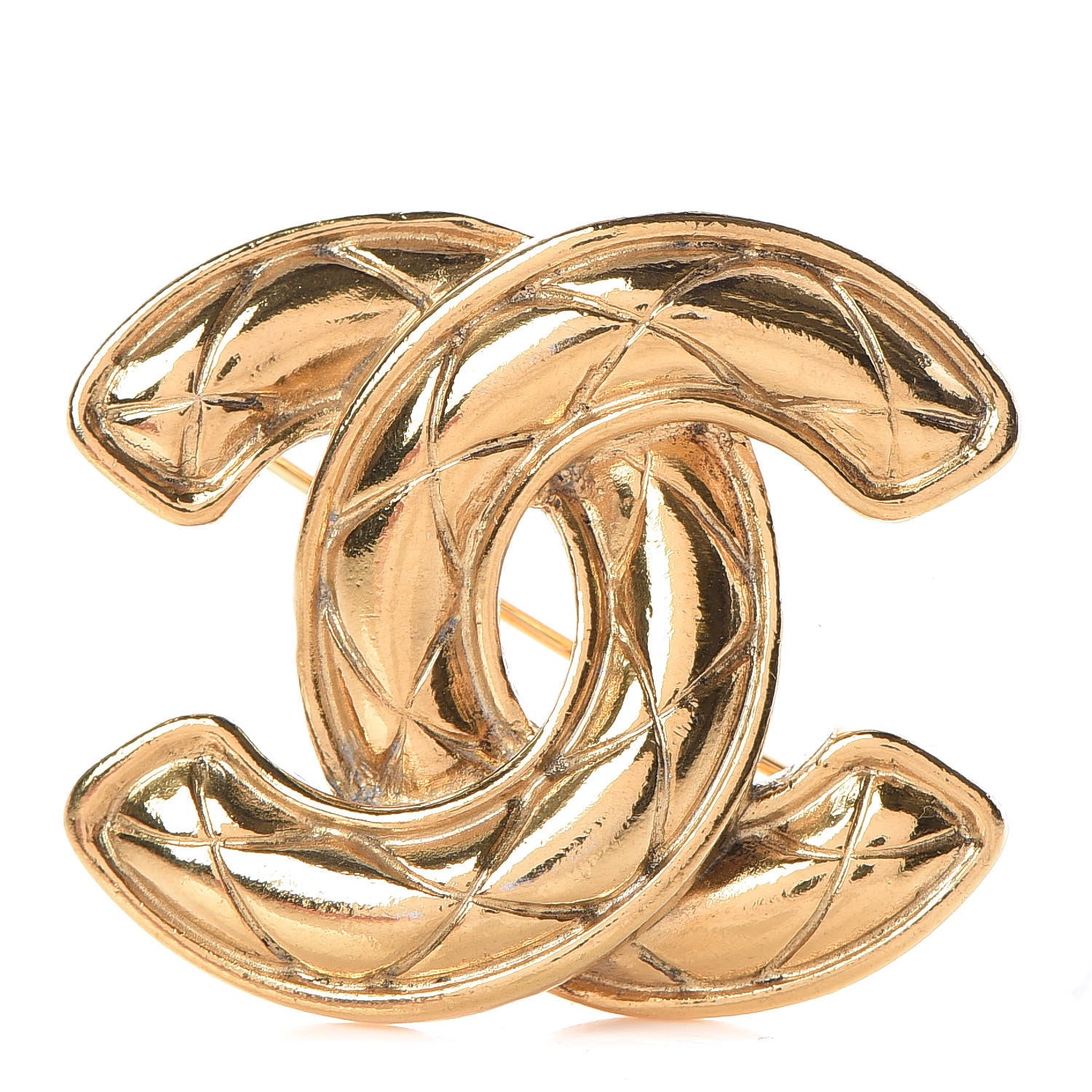 Chanel Quilted CC Brooch Gold 1 of 5
