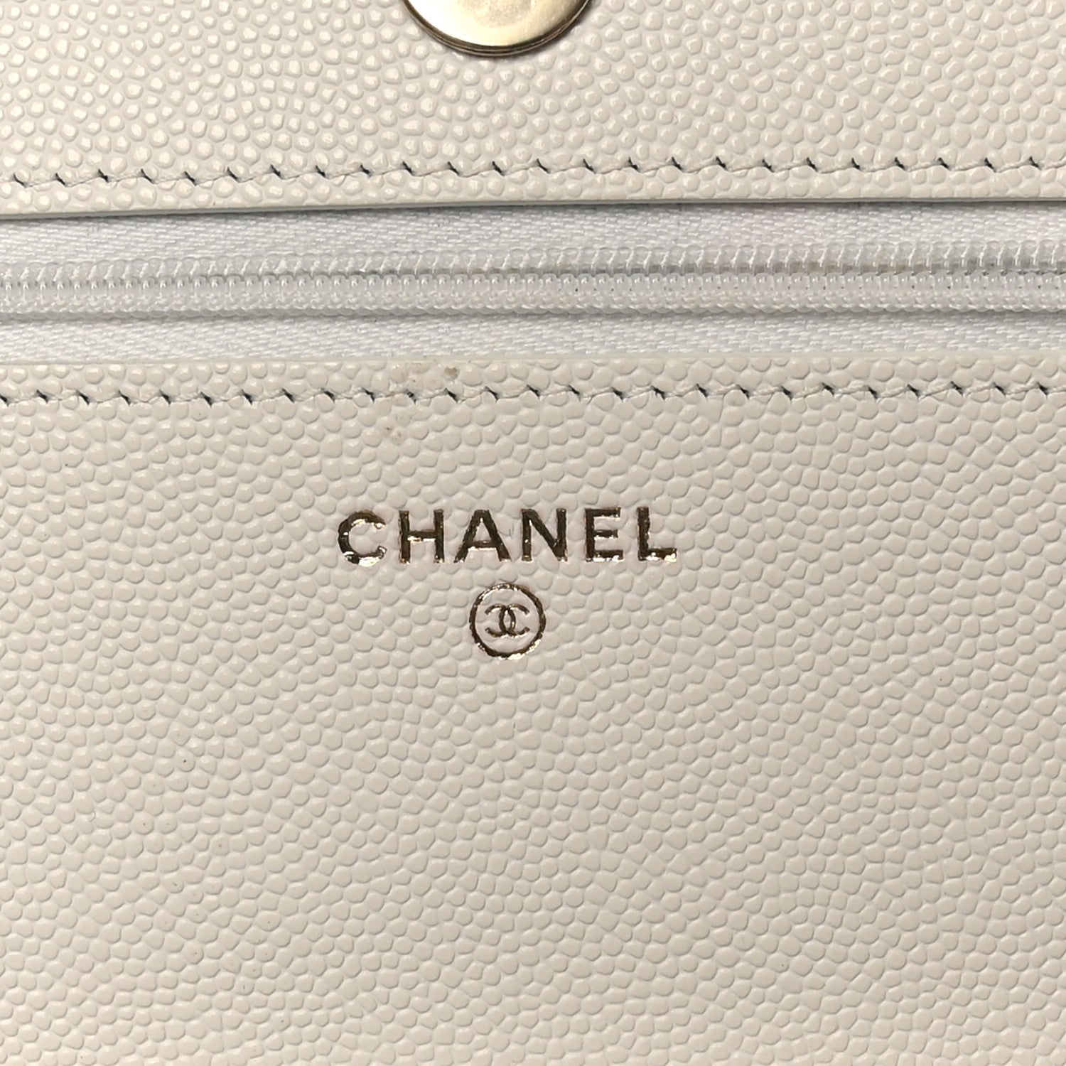Chanel Caviar Quilted Striated CC Wallet on Chain WOC White 6 of 12
