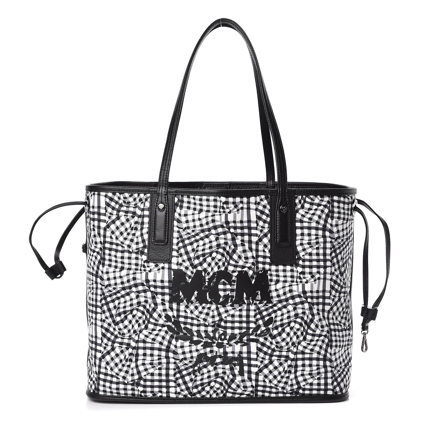 MCM Visetos Medium Liz Reversible Shopper Tote Black 6 of 14