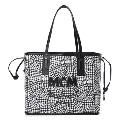 MCM Visetos Medium Liz Reversible Shopper Tote Black 6 of 14
