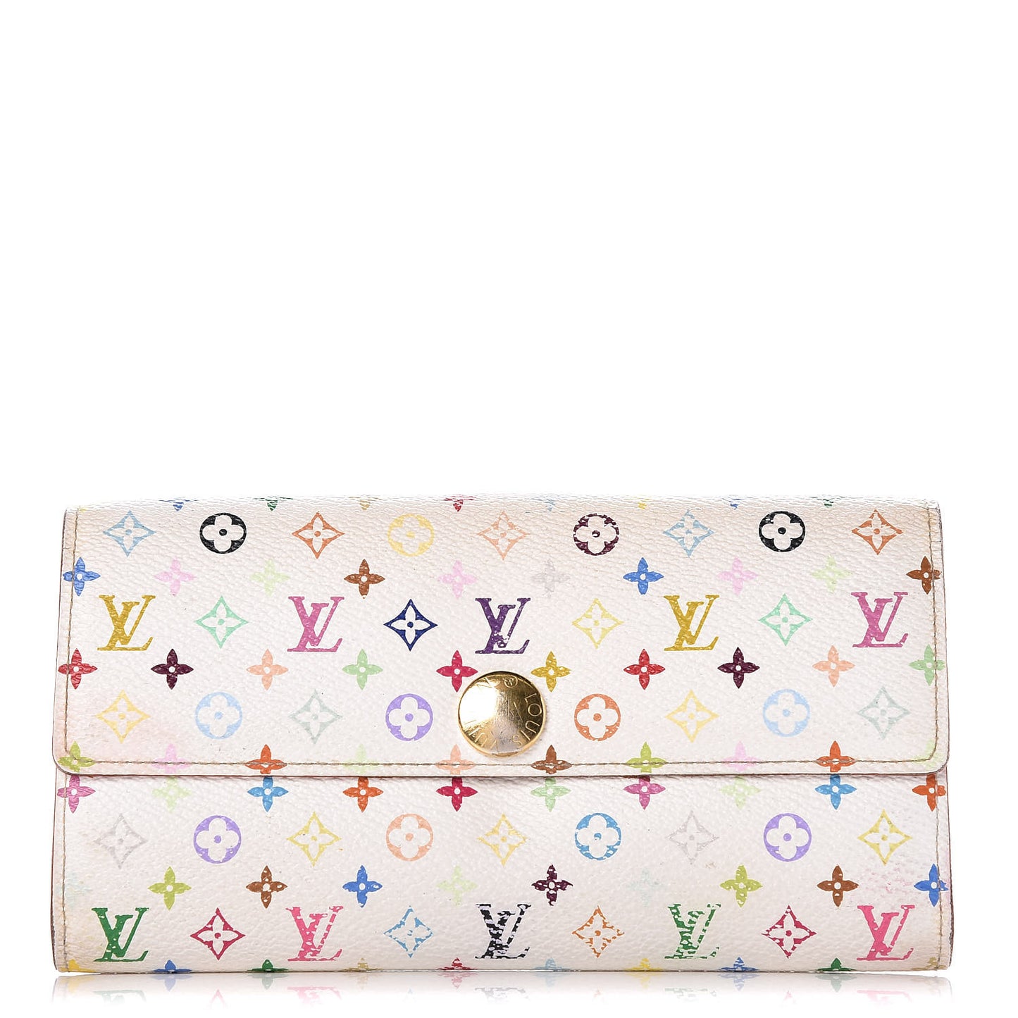 Monogram Multicolor Sarah Wallet White Litchi