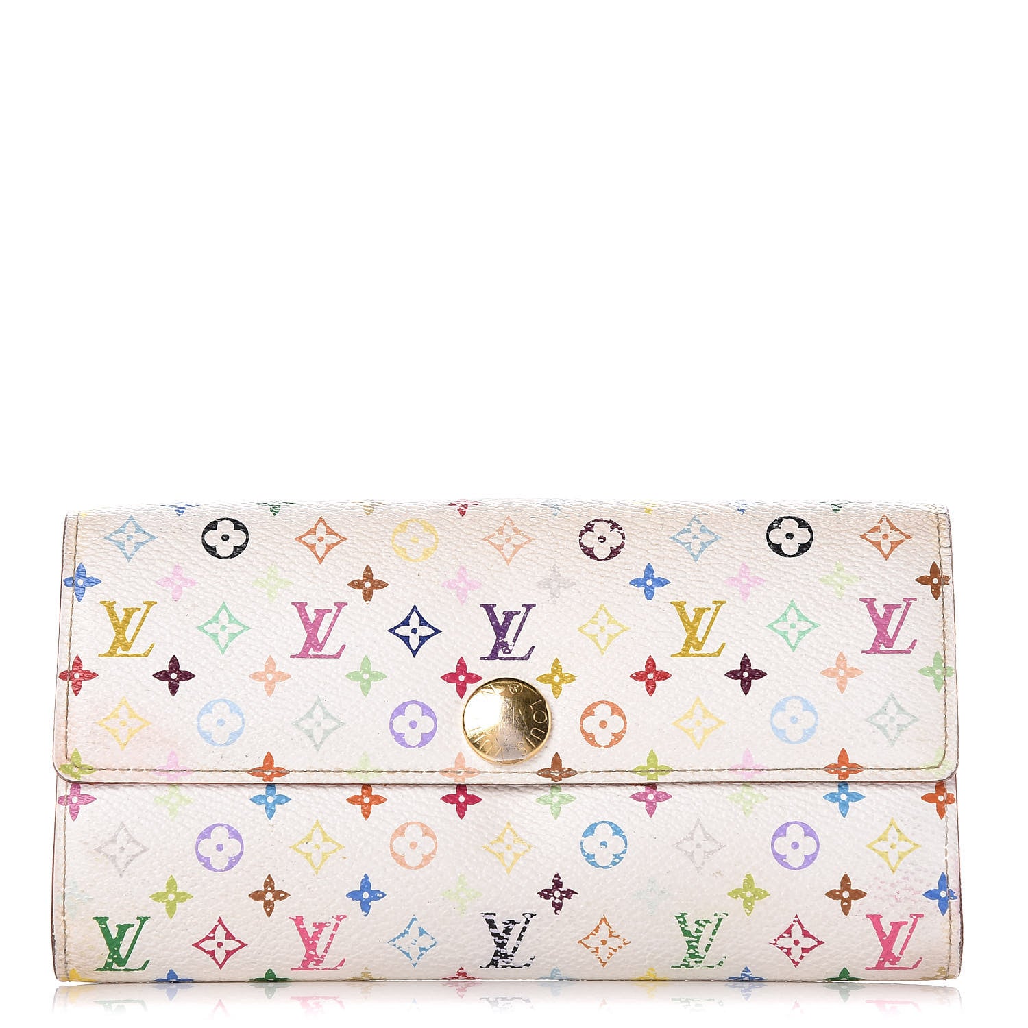 Louis Vuitton Monogram Multicolor Sarah Wallet White Litchi 1 of 24