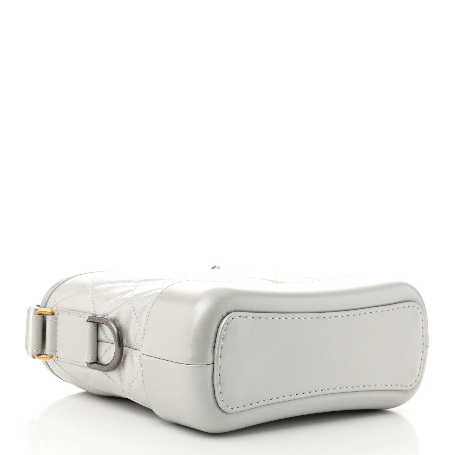 Chanel Metallic Aged Calfskin Quilted Small Gabrielle Hobo Light Silver 4 of 11