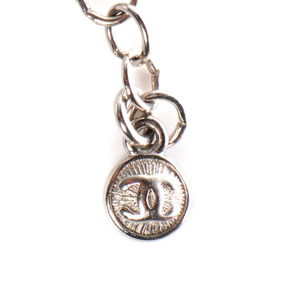 Chanel Crystal Pearl CC Long Necklace Silver 5 of 7