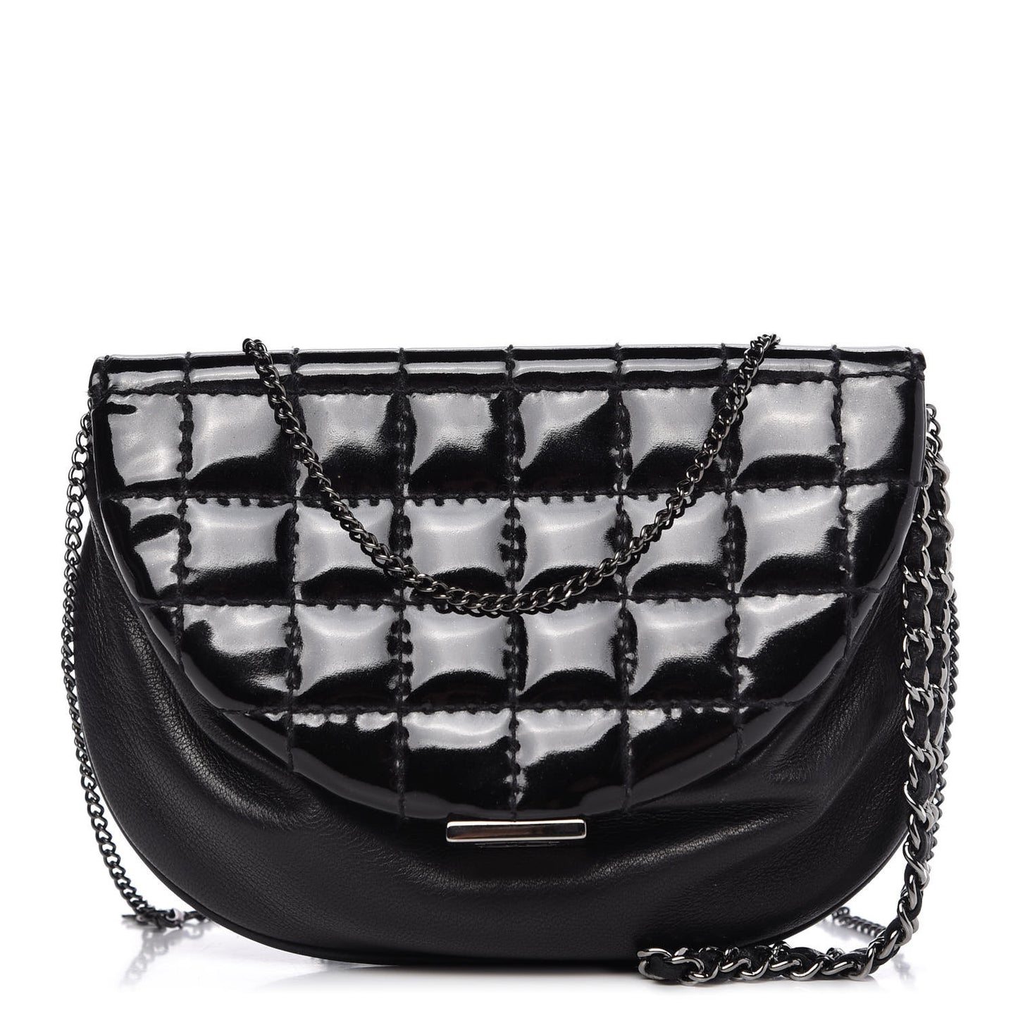 Patent Calfskin Flap Bag Black