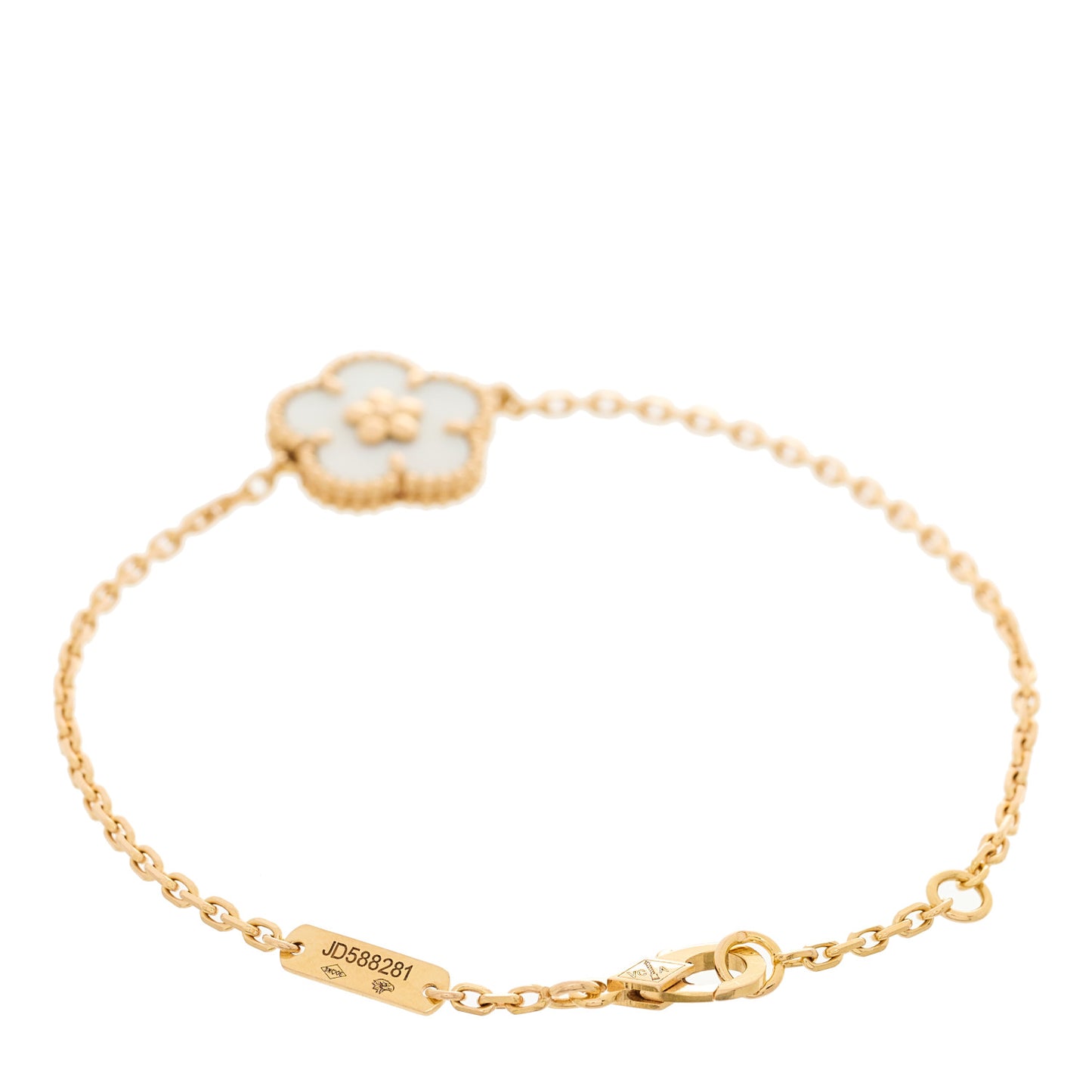 18K Rose Gold Mother Of Pearl Lucky Spring Plum Blossom Bracelet