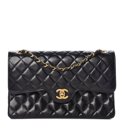 Chanel Lambskin Quilted Medium Double Flap Black 1 of 8