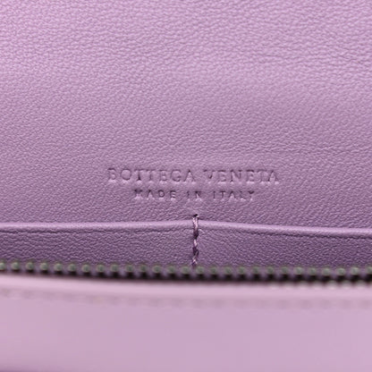 Bottega Veneta Velvet Ayers Intrecciato Butterfly Chain Wallet Lilac 6 of 10