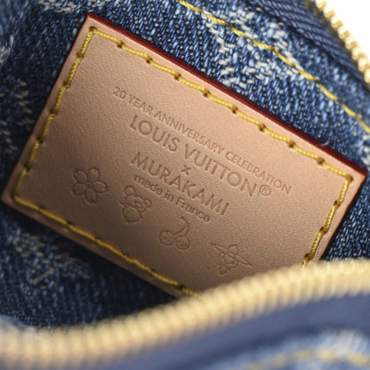 Louis Vuitton LV X TM Monogram Denim Cerises Key Pouch Blue 6 of 8