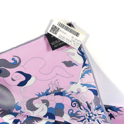 Hermes Silk Vintage Quatre Chevaux Detail Rose Gris 4 of 4