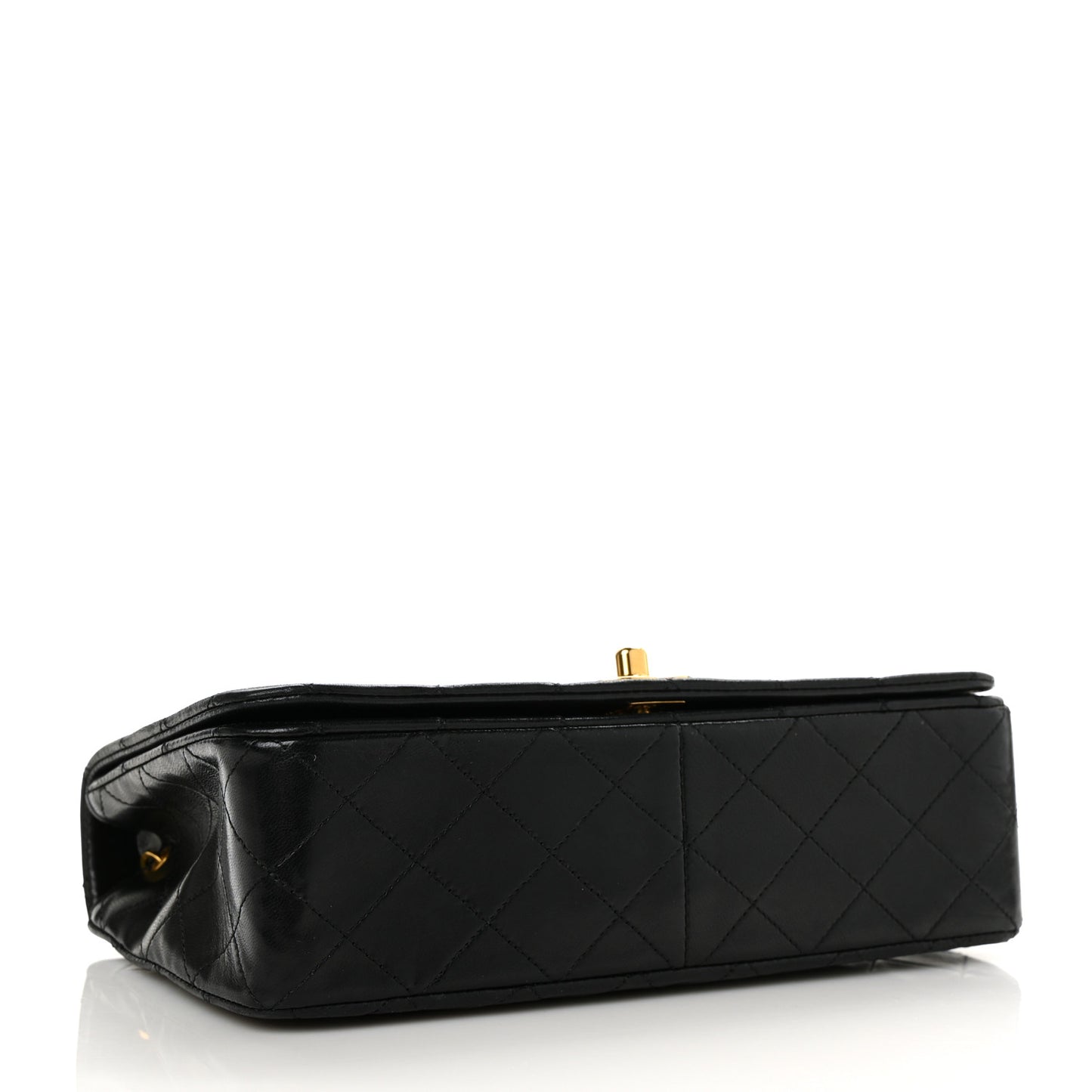 Lambskin Quilted Small Single Flap Black