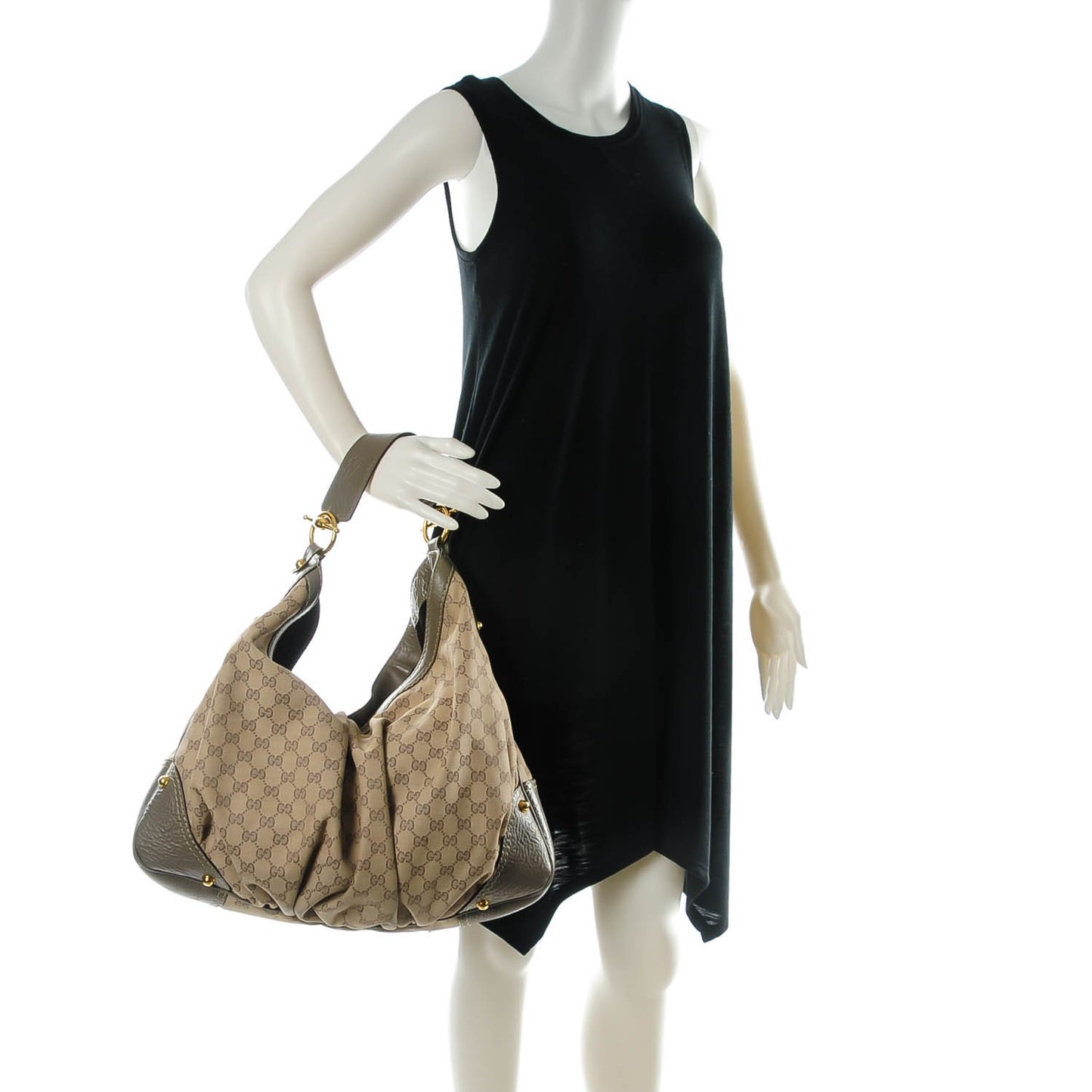 Monogram Large Jockey Hobo Grey
