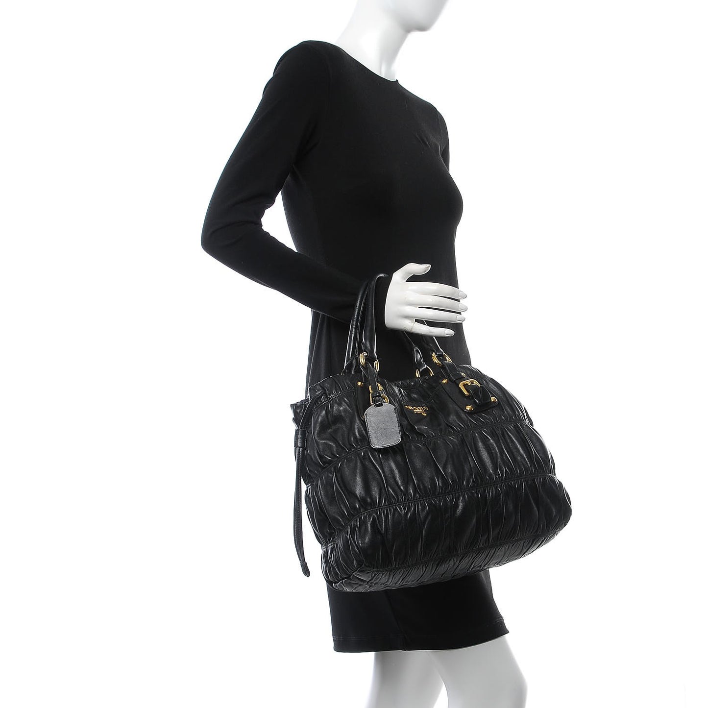 Nappa Gaufre Tote Black