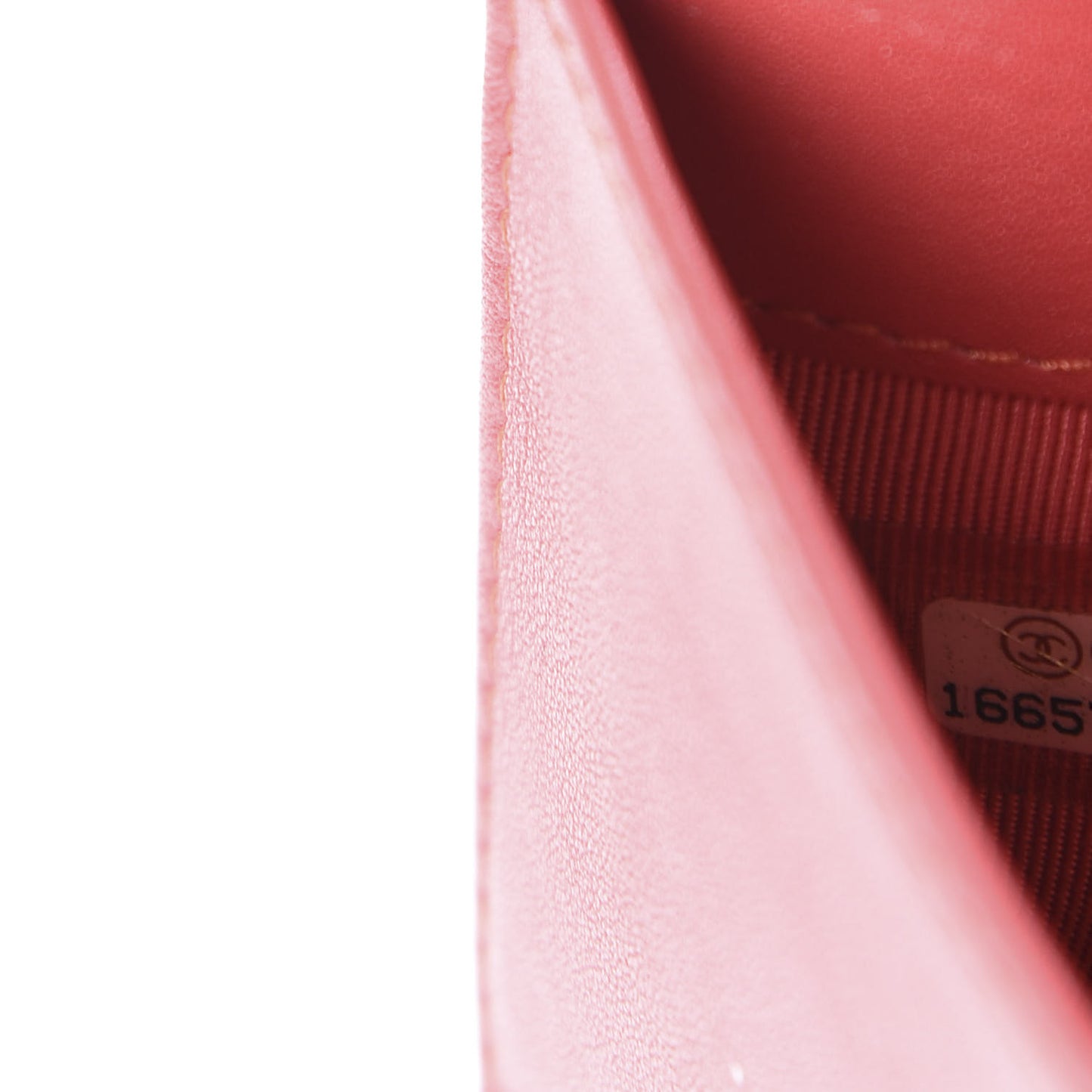 Patent Calfskin Quilted Yen Wallet Dark Pink