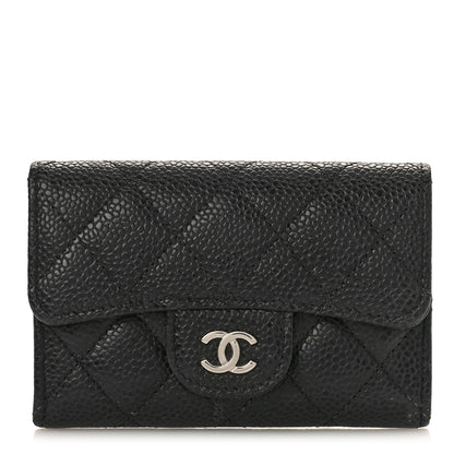 Chanel Caviar Quilted Flap Card Holder Wallet Black 1 of 9
