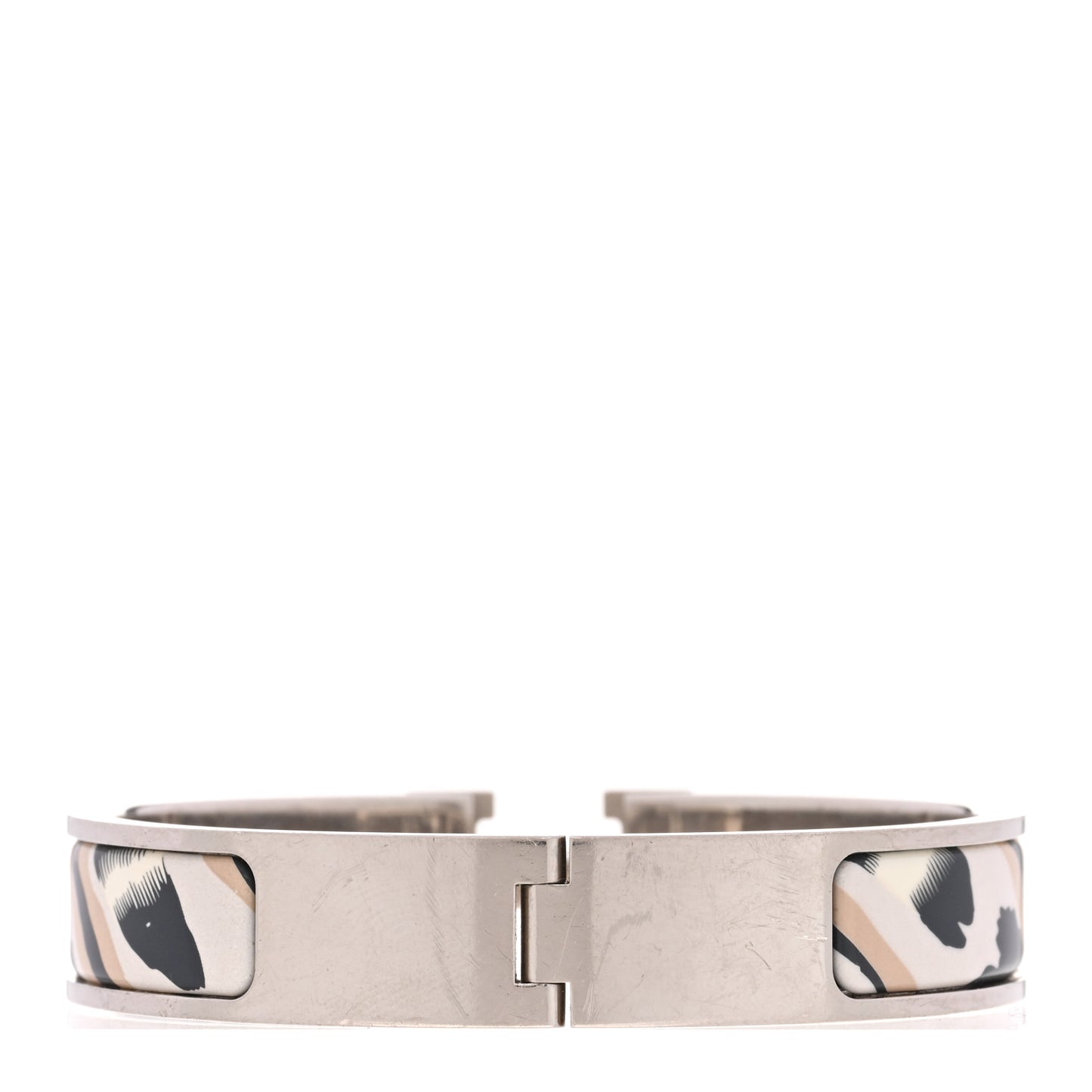 Enamel Printed Le Chat Carre Narrow Clic Clac H Bracelet PM Lumière