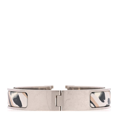 Hermes Enamel Printed Le Chat Carre Narrow Clic Clac H Bracelet PM Lumière 3 of 4