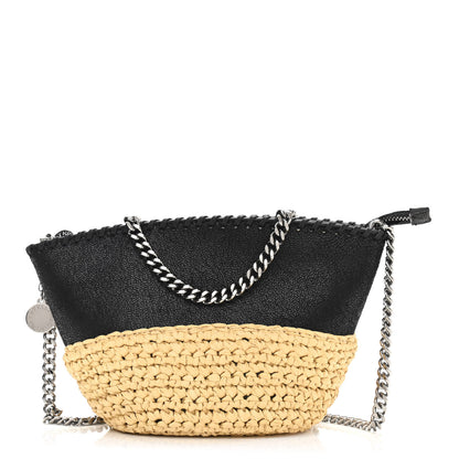 Stella McCartney Shaggy Deer Raffia Mini Shoulder Bag Black 1 of 8